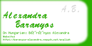 alexandra baranyos business card